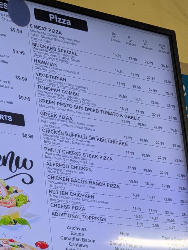 Hometown Pizza Menu 2